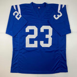 Autographed/Signed Frank Gore Indianapolis Blue Football Jersey JSA COA