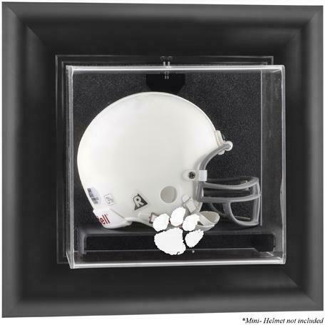 Clemson Tigers Black Framed Wall-Mountable Helmet Display Case w/COA