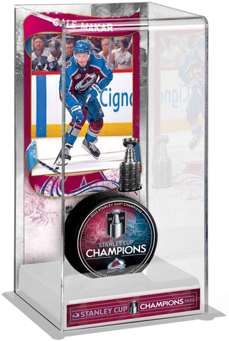 Cale Makar Avalanche 2022 Stanley Cup Champs Logo Deluxe Tall Hockey Puck Case