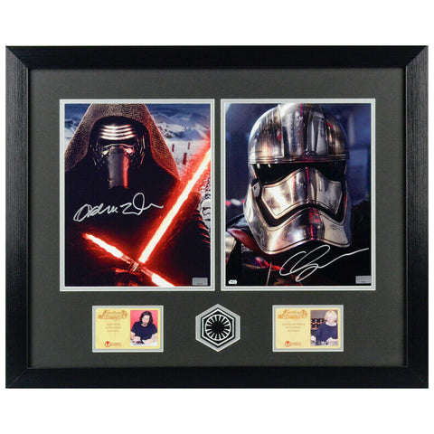 Adam Driver, Gwendoline Christie Autographed Star Wars 8x10 Framed Photos