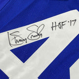 Framed Autographed/Signed Kenny Easley 33x42 HOF 17 Seattle Blue Jersey JSA COA