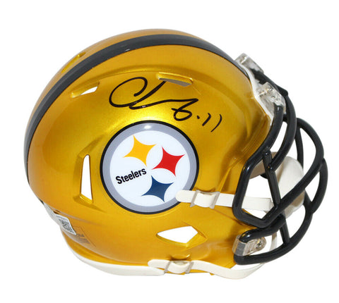 Chase Claypool Autographed Pittsburgh Steelers Flash Mini Helmet Beckett 34911