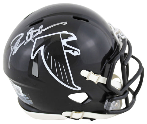 Falcons Deion Sanders Signed 90-92 TB Speed Mini Helmet w/ Silver Sig BAS Wit