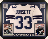 Tony Dorsett Signed Dallas Cowboys 35x43 Framed Jersey (JSA COA) 4xPro Bowl R.B.