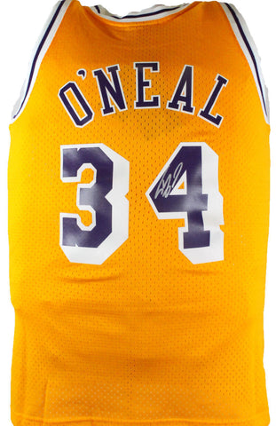 Shaquille O' Neal Signed Lakers Gold Mitchell&Ness HWC Swingman Jersey-BAW Holo