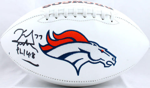 Karl Mecklenburg Autographed Denver Broncos Logo Football- Beckett W Auth *Black