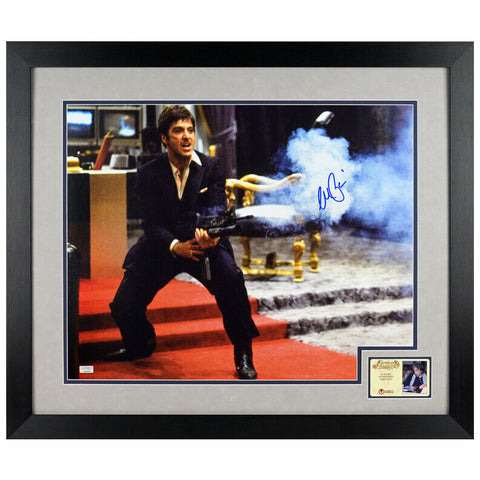 Al Pacino Autographed Scarface Tony Montana My Little Friend 16x20 Framed Photo