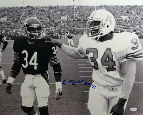 Earl Campbell HOF Signed Oilers 16x20 With Walter Payton Photo- JSA W Auth *DRK