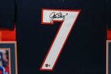 John Elway Autographed/Signed Pro Style Framed Blue XL Jersey Beckett 35344