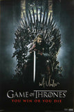 Kit Harington Signed Game of Thrones 24x36 Season One - Ned Stark Poster