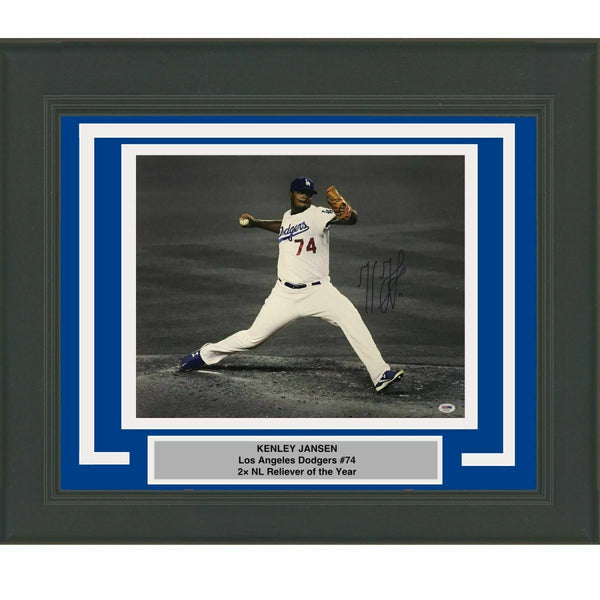 FRAMED Autographed/Signed KENLEY JANSEN Los Angeles Dodgers 16x20 Photo PSA COA