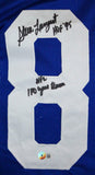 Steve Largent Autographed Blue Pro Style Jersey w/2 Insc.-Beckett W Hologram