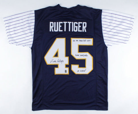 Rudy Ruettiger Signed Notre Dame Shamrock Series Jersey (Rudy Holo) Yankee Stdm