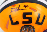 Devin White Autographed LSU Tigers Speed Mini Helmet-Beckett W Hologram *Black
