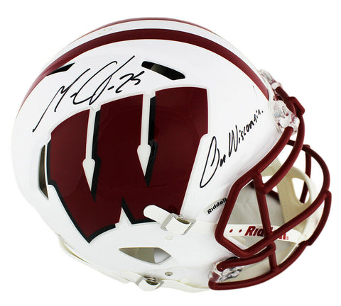 Melvin Gordon Signed Wisconsin Badgers Speed Authentic Helmet - "On Wisconsin"