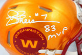 Joe Theismann Signed WFT Flash Speed Mini Helmet w/83 MVP-Beckett W Hologram