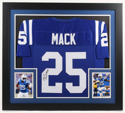 Marlon Mack Signed Indianapolis Colts 31x35 Custom Framed Jersey (JSA COA)