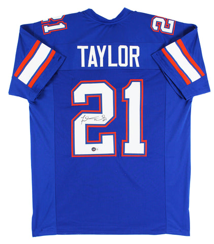 Florida Fred Taylor Authentic Signed Blue Pro Style Jersey BAS Witnessed