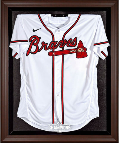 Atlanta Braves 2021 MLB WS Champs Brown FRMD Logo Jersey Display Case