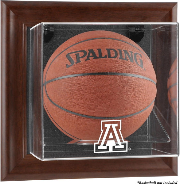 Arizona Wildcats Brown Framed Wall-Mountable Basketball Display Case
