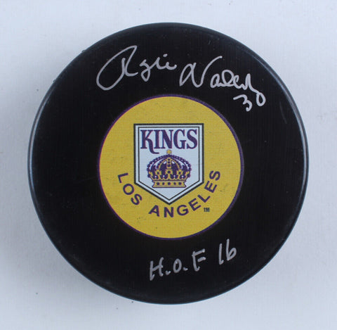 Rogie Vachon Signed Los Angeles Kings Logo Puck Inscribed "HOF 16" (COJO)