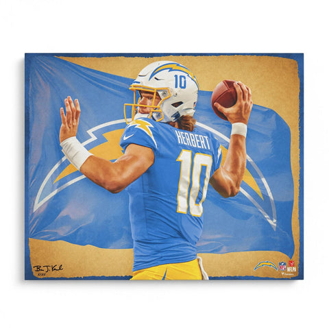 Justin Herbert Chargers 16x20 Photo Print-Designed & Signed Brian Konnick-LE 25