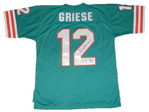 BOB GRIESE SIGNED AUTOGRAPHED MIAMI DOLPHINS #12 MITCHELL & NESS JERSEY JSA