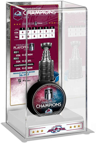Avalanche 2022 Stanley Cup Champs Logo Deluxe Tall Hockey Puck Case
