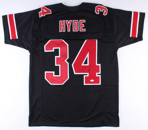 Carlos Hyde Signed Ohio State Buckeyes Black Jersey (JSA COA) 49ers Running Back
