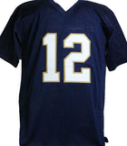 Ian Book Autographed Blue College Style Jersey - Beckett W *Black