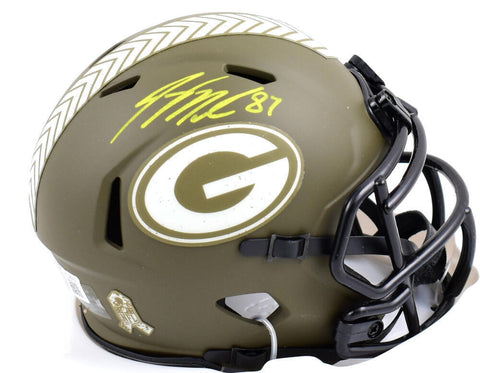 Jordy Nelson Signed Packers Salute to Service Speed Mini Helmet-Beckett W Holo