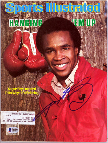 Sugar Ray Leonard Autographed Sports Illustrated Magazine Beckett BAS #B26278
