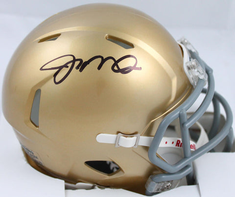 Joe Montana Autographed Notre Dame Riddell Speed Mini Helmet- Beckett Hologram