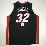 Autographed/Signed SHAQUILLE SHAQ O'NEAL Miami Black Jersey Beckett BAS COA Auto