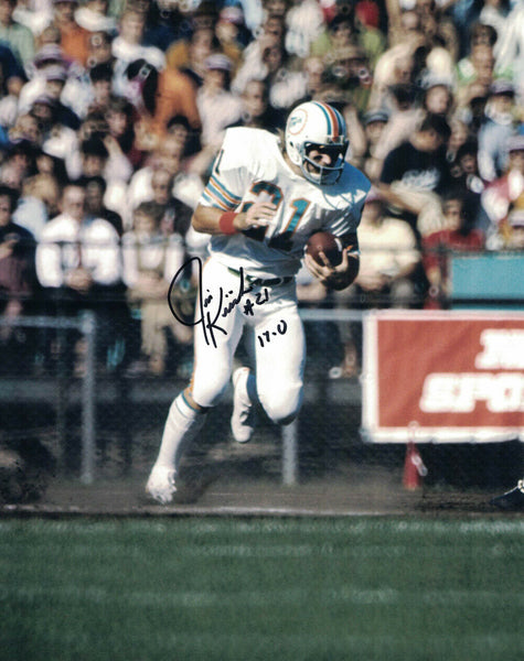 Jim Kiick Autographed/Signed Miami Dolphins 8x10 Photo 17-0 30151