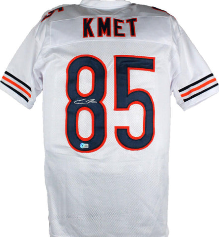 Cole Kmet Autographed White Pro Style Jersey-Beckett W Hologram *Silver