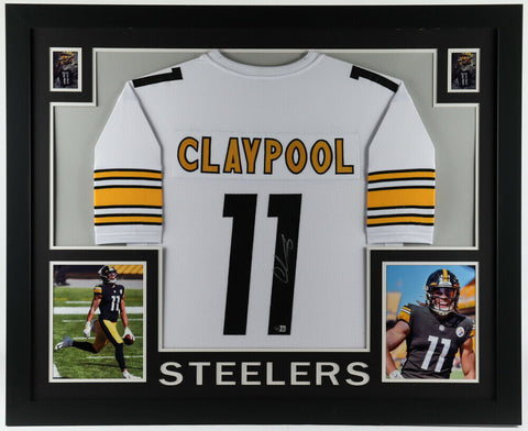 Chase Claypool Signed Pittsburgh Steelers 35x43 Framed Jersey (Beckett COA) W.R.