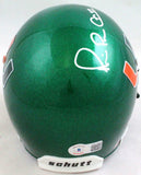 Michael Irvin Signed Miami Hurricanes Green Schutt Mini Helmet-Beckett W Holo