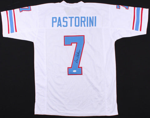 Dan Pastorini Signed Houston Oilers White Jersey (PSA) Super Bowl XV Champ QB