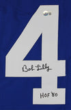 Bob Lilly "HOF 80" Authentic Signed Blue Pro Style Jersey BAS Witnessed