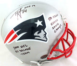 Ty Law Autographed NE Patriots F/S Authentic Helmet w/ 5 Insc- Beckett W *Black