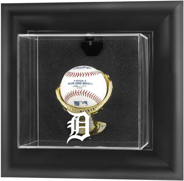 Tigers Black Framed Wall- Logo Baseball Display Case - Fanatics