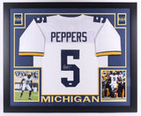 Jabrill Peppers Signed Michigan Wolverines 35x43 Custom Framed Jersey (JSA)