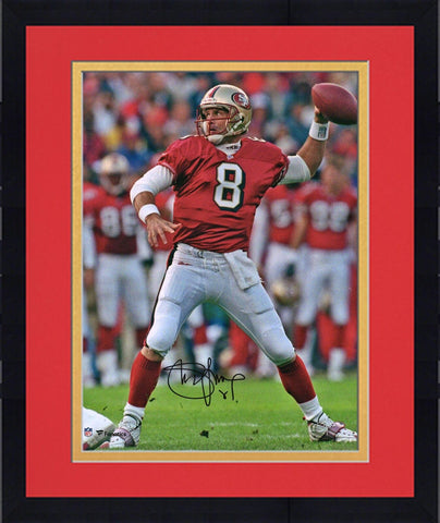 FRMD Steve Young San Francisco 49ers Signed 16x20 Red Jersey Passing Photograph
