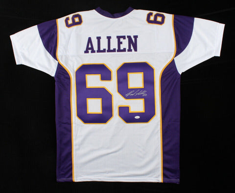 Jared Allen Signed Minnesota Vikings Home Jersey (JSA COA) 5xPro Bowl Defnse End