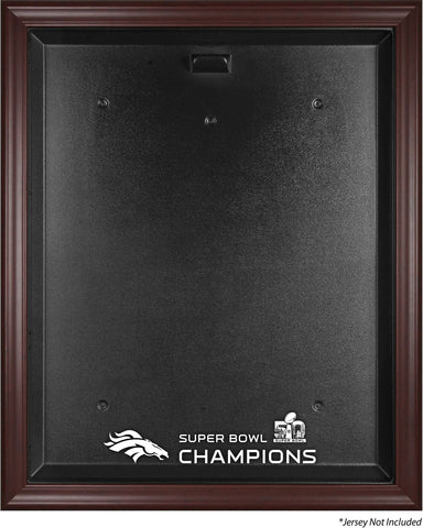 Denver Broncos Mahogany Framed Jersey Super Bowl 50 Champions Logo Display Case