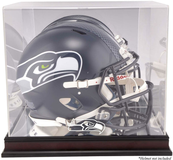 Seahawks Mahogany Helmet Logo Display Case & Mirror Back-Fanatics