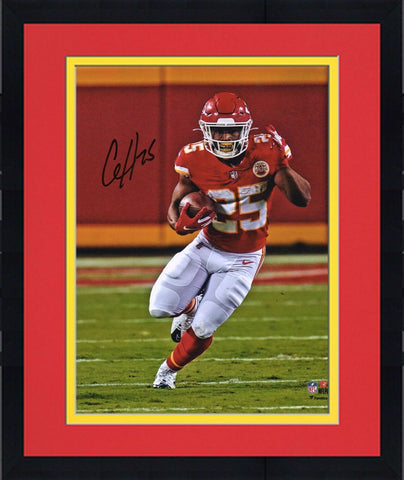 Framed Clyde Edwards-Helaire Kansas City Chiefs Signed 8" x 10" Running Photo