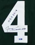 Jerry Kramer Signed Green Bay Custom Green Long Sleeve Jersey with "HOF 2018"