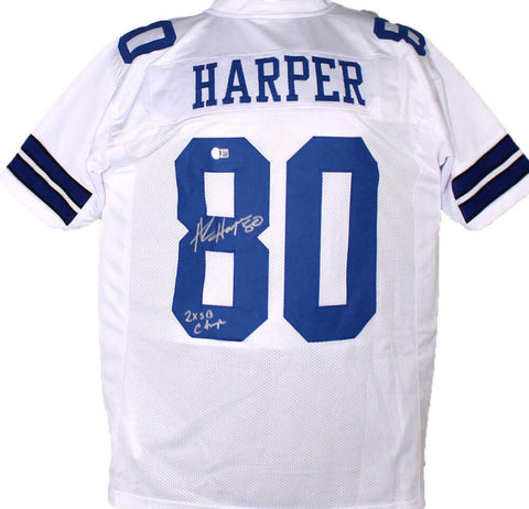 Alvin Harper Autographed White Pro Style Jersey w/SB champs-Beckett W Hologram